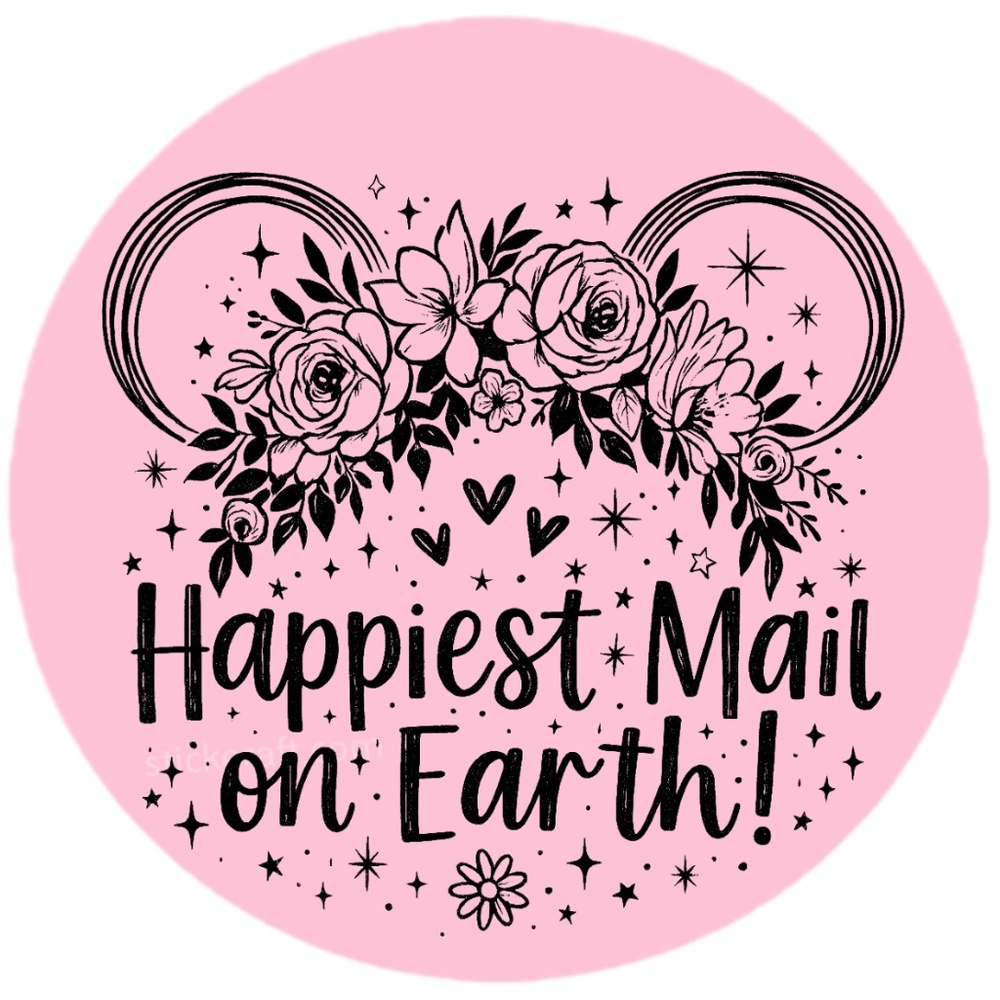 Happiest Mail on Earth Sticker 2” | Cute DISNEY Label | Small Biz Packaging - Picture 5 of 14